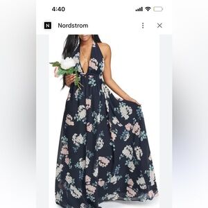 Show me your MuMu Floral Maxi dress  - Navy and Pink NWOT